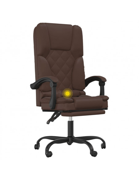 Poltrona da Ufficio Massaggiante Reclinabile marrone Similpelle