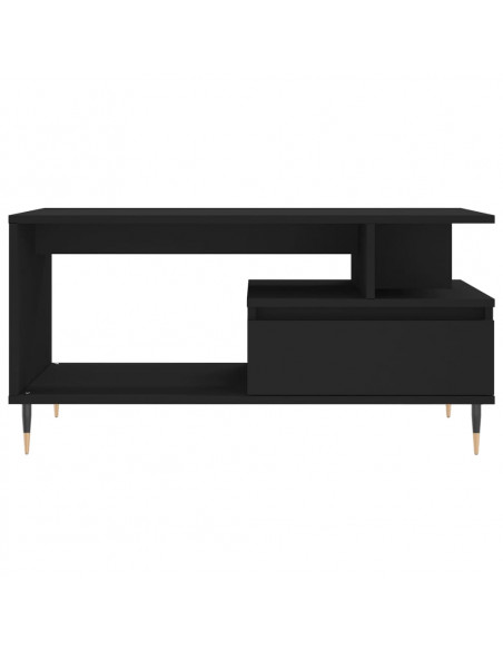 Tavolino da Salotto Nero 90x49x45 cm in Legno Multistrato