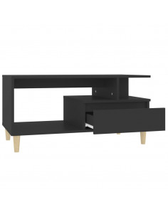 Tavolino da Salotto Nero 90x49x45 cm in Legno Multistrato