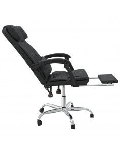 Poltrona da Ufficio Massaggiante Reclinabile Nera in Similpelle 2