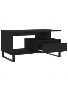 Tavolino da Salotto Nero 90x49x45 cm in Legno Multistrato