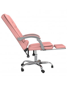 Poltrona da Ufficio Massaggiante Reclinabile rosa in Similpelle 2