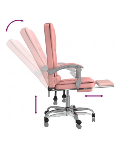 Poltrona da Ufficio Massaggiante Reclinabile rosa in Similpelle