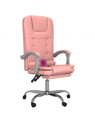 Poltrona da Ufficio Massaggiante Reclinabile rosa in Similpelle