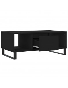 Tavolino da Salotto Nero 90x50x36,5 cm in Legno Multistrato