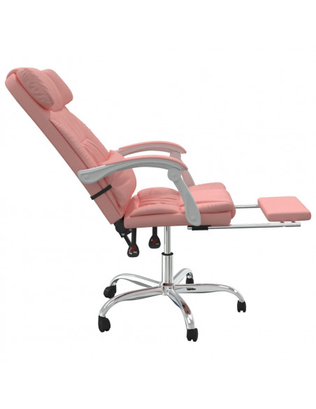 Poltrona da Ufficio Massaggiante Reclinabile rosa in Similpelle