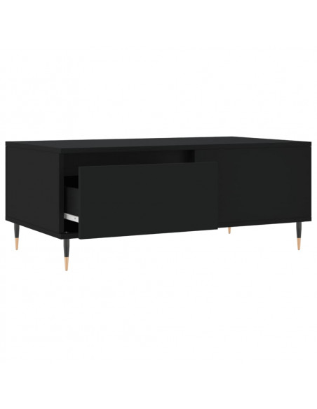 Tavolino da Salotto Nero 90x50x36,5 cm in Legno Multistrato