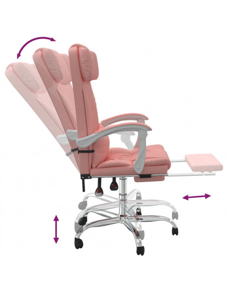 Poltrona da Ufficio Massaggiante Reclinabile rosa in Similpelle