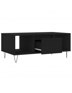 Tavolino da Salotto Nero 90x50x36,5 cm in Legno Multistrato