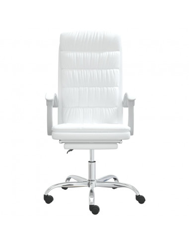 Poltrona da Ufficio Reclinabile Bianca in Similpelle