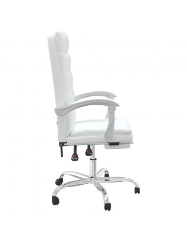 Poltrona da Ufficio Reclinabile Bianca in Similpelle