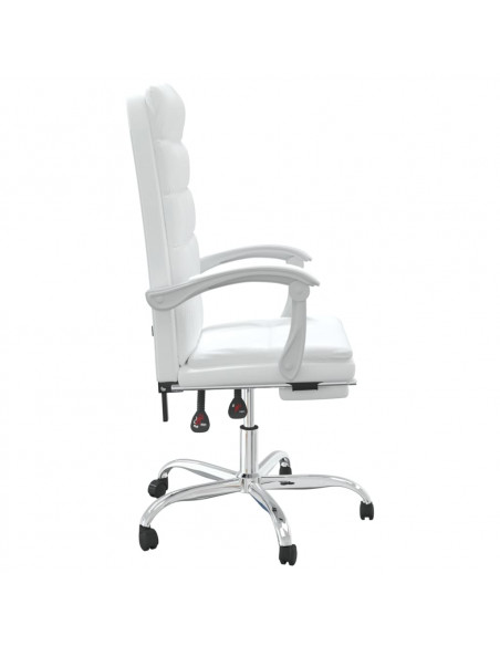 Poltrona da Ufficio Reclinabile Bianca in Similpelle