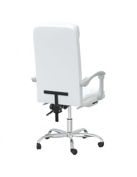 Poltrona da Ufficio Reclinabile Bianca in Similpelle