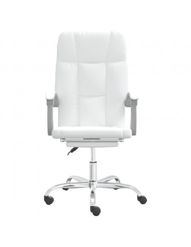 Poltrona da Ufficio Reclinabile Bianca in Similpelle