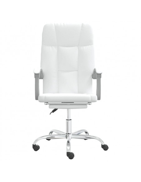 Poltrona da Ufficio Reclinabile Bianca in Similpelle