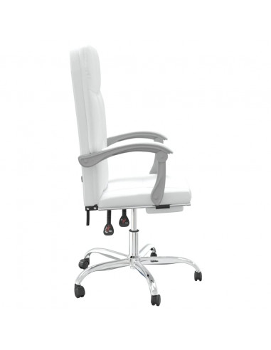 Poltrona da Ufficio Reclinabile Bianca in Similpelle