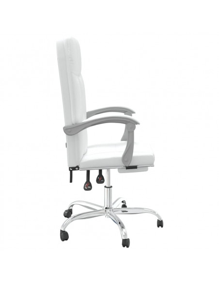 Poltrona da Ufficio Reclinabile Bianca in Similpelle