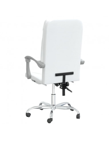 Poltrona da Ufficio Reclinabile Bianca in Similpelle