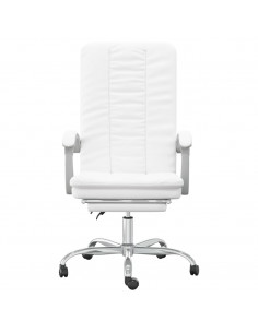 Poltrona da Ufficio Reclinabile Bianca in Similpelle 2