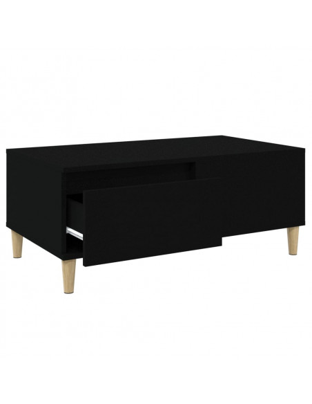 Tavolino da Salotto Nero 90x50x36,5 cm in Legno Multistrato