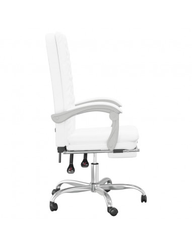 Poltrona da Ufficio Reclinabile Bianca in Similpelle