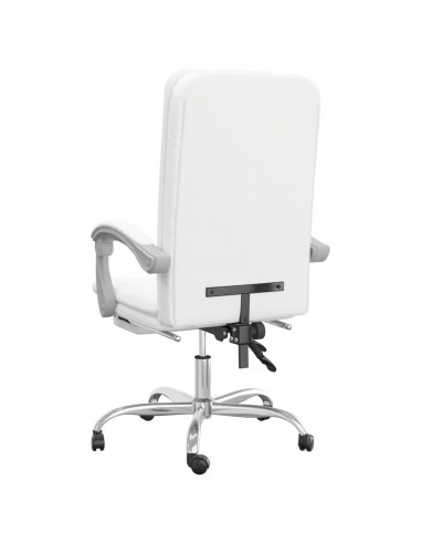 Poltrona da Ufficio Reclinabile Bianca in Similpelle