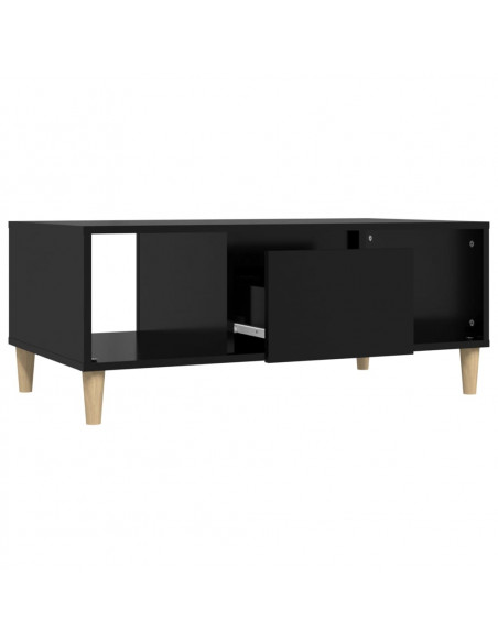 Tavolino da Salotto Nero 90x50x36,5 cm in Legno Multistrato