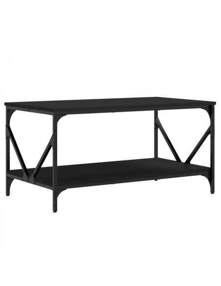 Tavolino da Salotto Nero 90x50x45 cm in Legno Multistrato