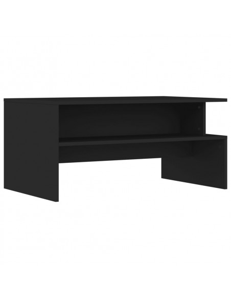 Tavolino da Salotto Nero 90x55x42,5 cm in Legno Multistrato