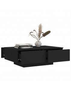 Tavolino da Salotto Nero 90x60x31 cm in Legno Multistrato