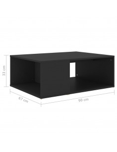 Tavolino da Salotto Nero 90x67x33 cm in Legno Multistrato