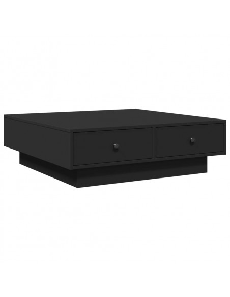 Tavolino da Salotto Nero 90x90x28 cm in Truciolato