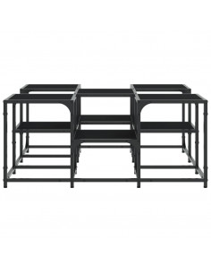 Tavolino da Salotto Nero 91x91x40 cm in Legno Multistrato