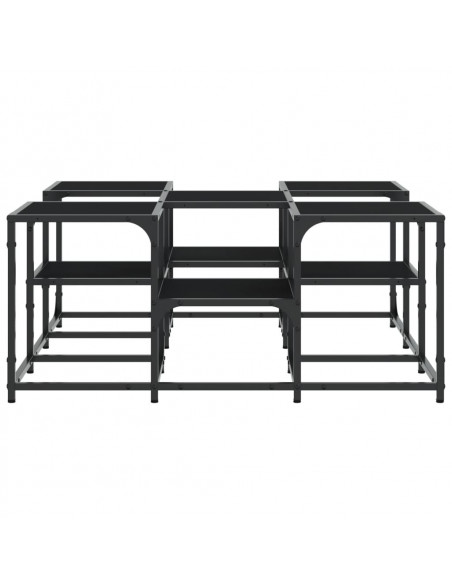 Tavolino da Salotto Nero 91x91x40 cm in Legno Multistrato