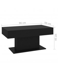 Tavolino da Salotto Nero 96x50x45 cm in Legno Multistrato