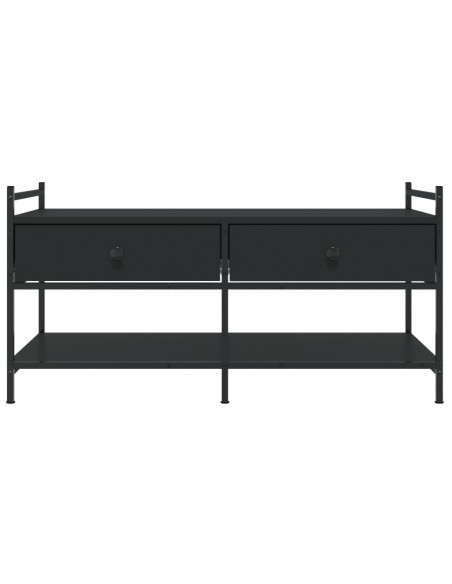 Tavolino da Salotto Nero 99x50x50 cm in Legno Multistrato