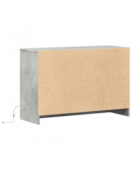 Mobile Porta TV con LED Grigio Cemento 91x34x61 cm Truciolato