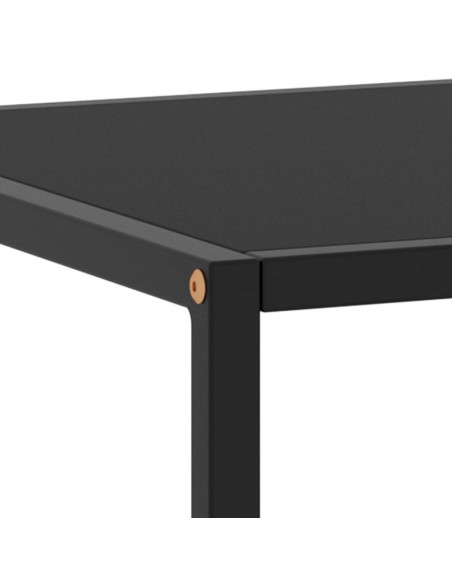 Tavolino da Salotto Nero con Vetro Nero 100x50x35 cm