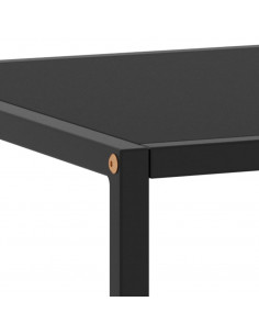 Tavolino da Salotto Nero con Vetro Nero 120x50x35 cm