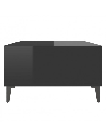 Tavolino da Salotto Nero Lucido 103,5x60x35cm Legno Multistrato