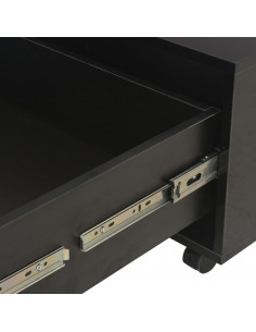 Tavolino da Salotto Nero Lucido 60x60x35 cm Legno Multistrato