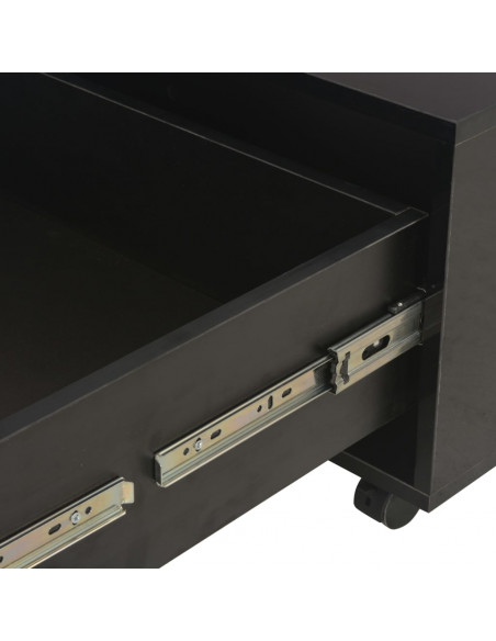 Tavolino da Salotto Nero Lucido 60x60x35 cm Legno Multistrato