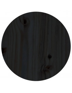Tavolino da Salotto Nero Ø 35x35 cm in Legno Massello di Pino