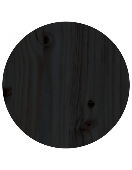 Tavolino da Salotto Nero Ø 35x35 cm in Legno Massello di Pino