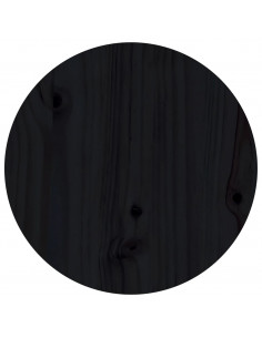 Tavolino da Salotto Nero Ø 40x60 cm in Legno Massello di Pino