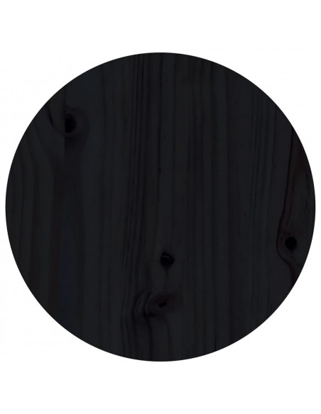 Tavolino da Salotto Nero Ø 40x60 cm in Legno Massello di Pino