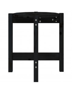 Tavolino da Salotto Nero Ø 42,5x45 cm in Legno Massello di Pino