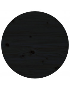 Tavolino da Salotto Nero Ø 45x40 cm in Legno Massello di Pino