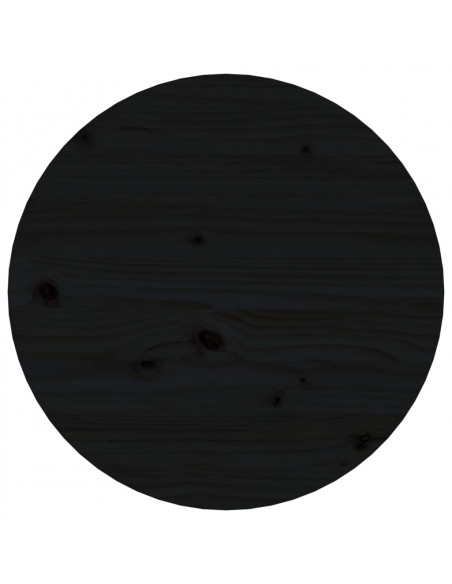 Tavolino da Salotto Nero Ø 45x40 cm in Legno Massello di Pino