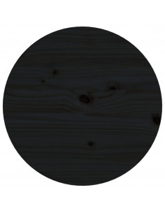 Tavolino da Salotto Nero Ø 55x60 cm in Legno Massello di Pino